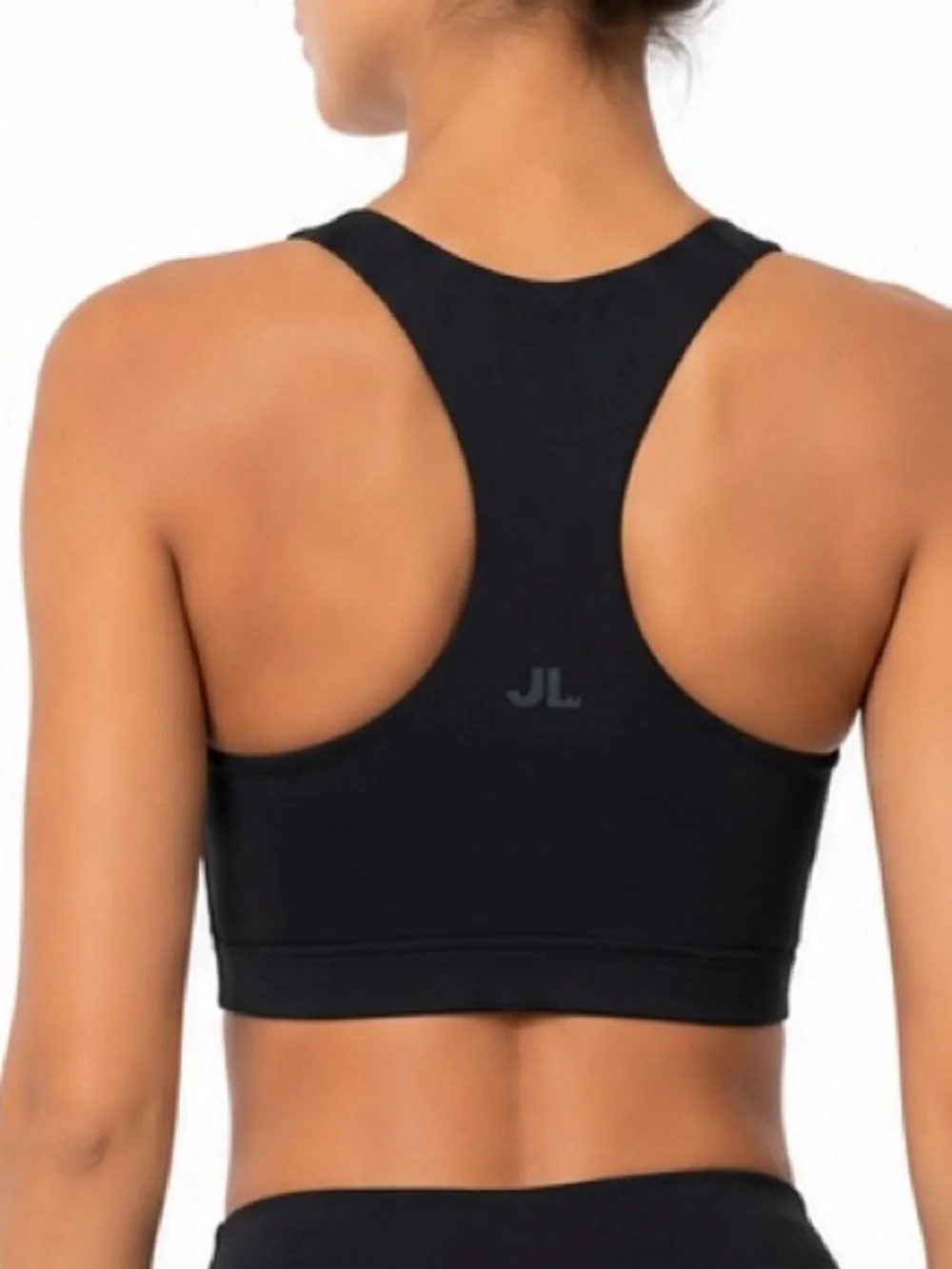 JoyLab Black Ruched Racerback Sports Bra – Size Medium - Picture 3 of 11